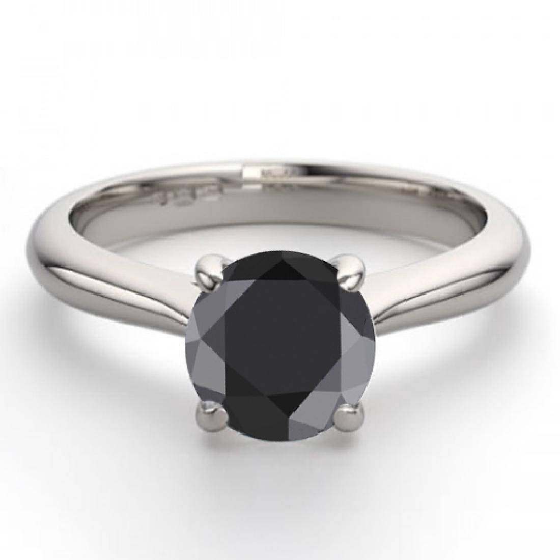 14K White Gold Jewelry 0.91 ctw Black Diamond Solitaire: REF-53R2M ---- WJ13226 ----- Manufacturer's Suggested Retail Price: $2300.00 ----- 14K White Gold Jewelry 0.91 ctw Black Diamond Solitaire Ring ----- Diamond: 1 Round cut @ 0.91 ctw Diamond Clarity: O