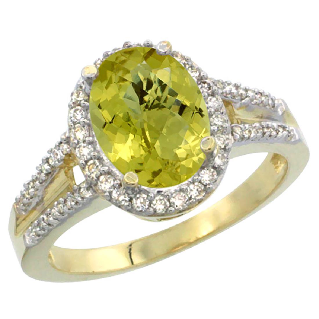 Natural 2.72 ctw lemon-quartz & Diamond Engagement Ring: REF-44F2N ---- SKU:SC-CY927174 ---- Manufacturer's Suggested Retail Price - $1400.00 ---- Natural 2.72 ctw lemon-quartz & Diamond Engagement Ring 10K Yellow Gold Gemstone: Natural Oval-shape lemon-qua