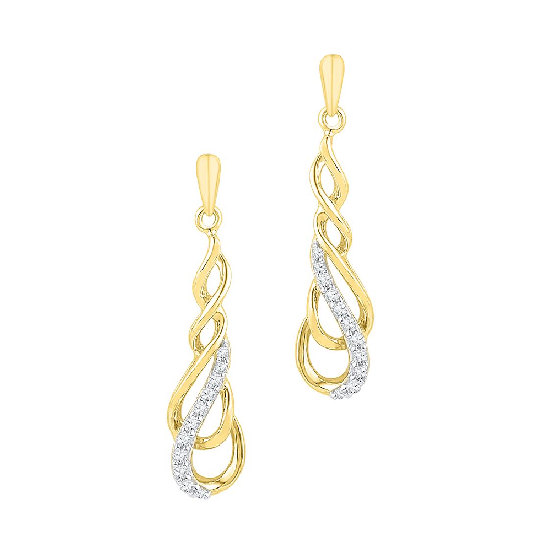 0.16 CTW Diamond Teardrop Dangle Screwback Earrings: REF-24X2Y- SKU: GD97468 ---- 0.16 CTW Diamond Teardrop Dangle Screwback Earrings 10KT Yellow Gold Manufacturer's Suggested Retail Price: $940.00 Mainstone Type: Diamond @ 0.16ct Mainstone Color: I-J M