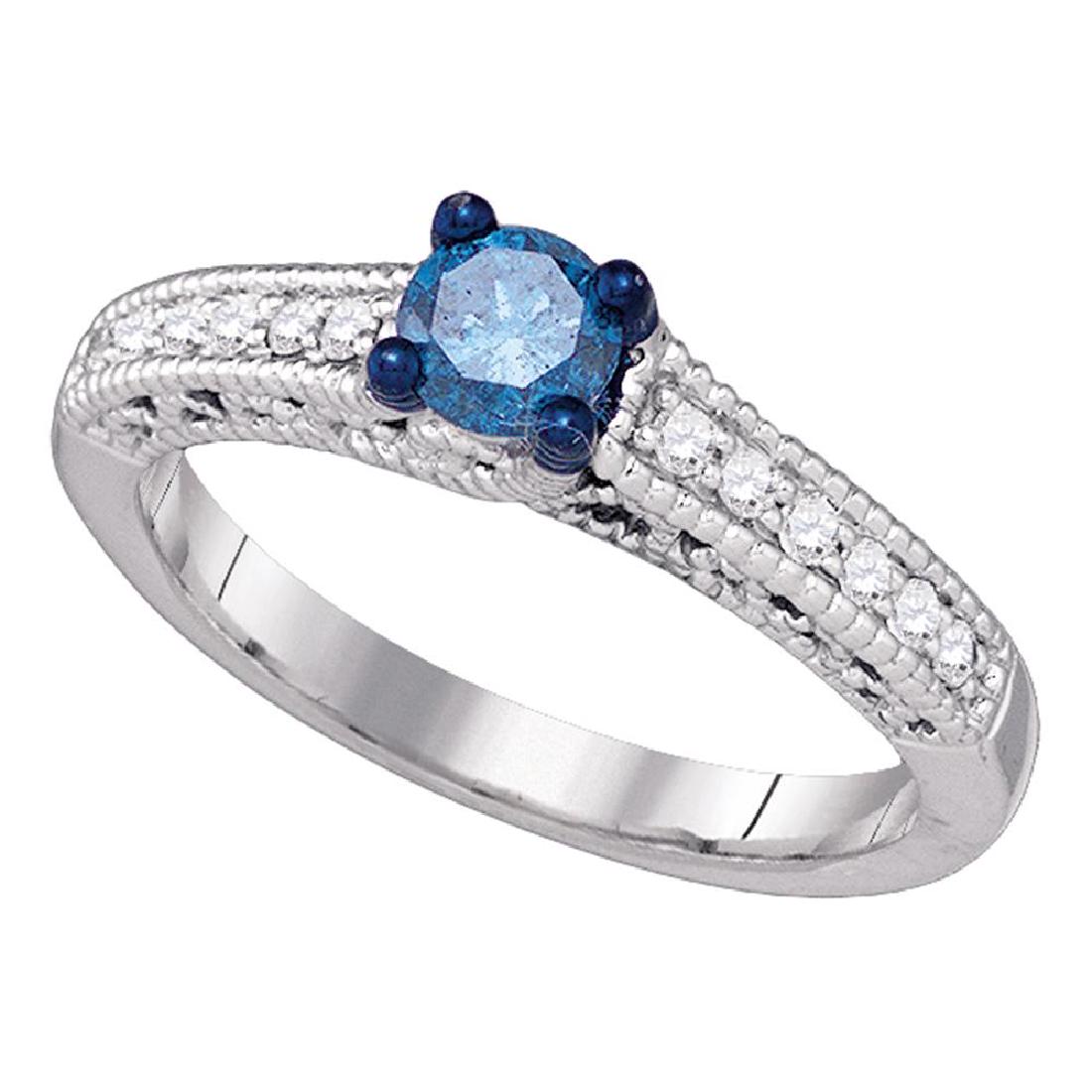 0.50 CTWBlue Color Diamond Milgrain Bridal Engagement: REF-46Y4X- SKU: GD79193 ---- 0.50 CTWBlue Color Diamond Milgrain Bridal Engagement Ring 10KT White Gold Manufacturer's Suggested Retail Price: $1820.00 Mainstone Type: Colored Blue Diamond @ 0.20ct Ma