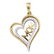 0.21 CTW Diamond Mom Mother Heart Pendant 10KT Yellow
