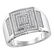 0.35 CTW Mens Pave-set Diamond Square Cluster Ring 10KT