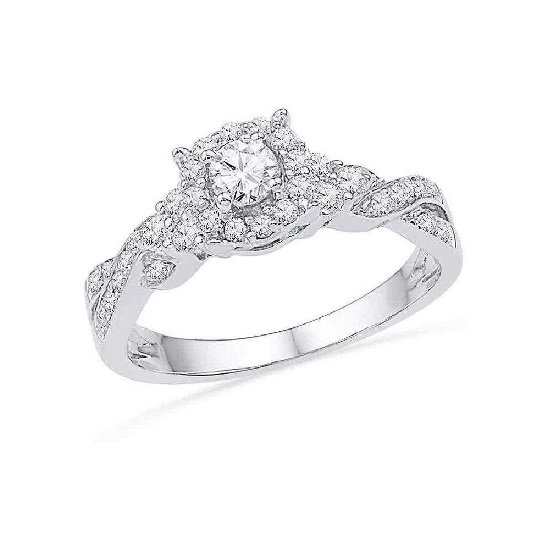 0.50 CTW Diamond Solitaire Bridal Engagement Ring 10KT: REF-49X5Y- SKU: GD101858 ---- 0.50 CTWDiamond Solitaire Bridal Engagement Ring 10KT White Gold Manufacturer's Suggested Retail Price: $1940.00 Mainstone Type: Diamond @ 0.16ct Mainstone Color: G-H Mai