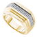 0.30 CTW Mens Pave-set Diamond Ridged Flat Ring 10KT