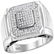 0.33 CTW Mens Pave-set Diamond Square Cluster Ring 10KT