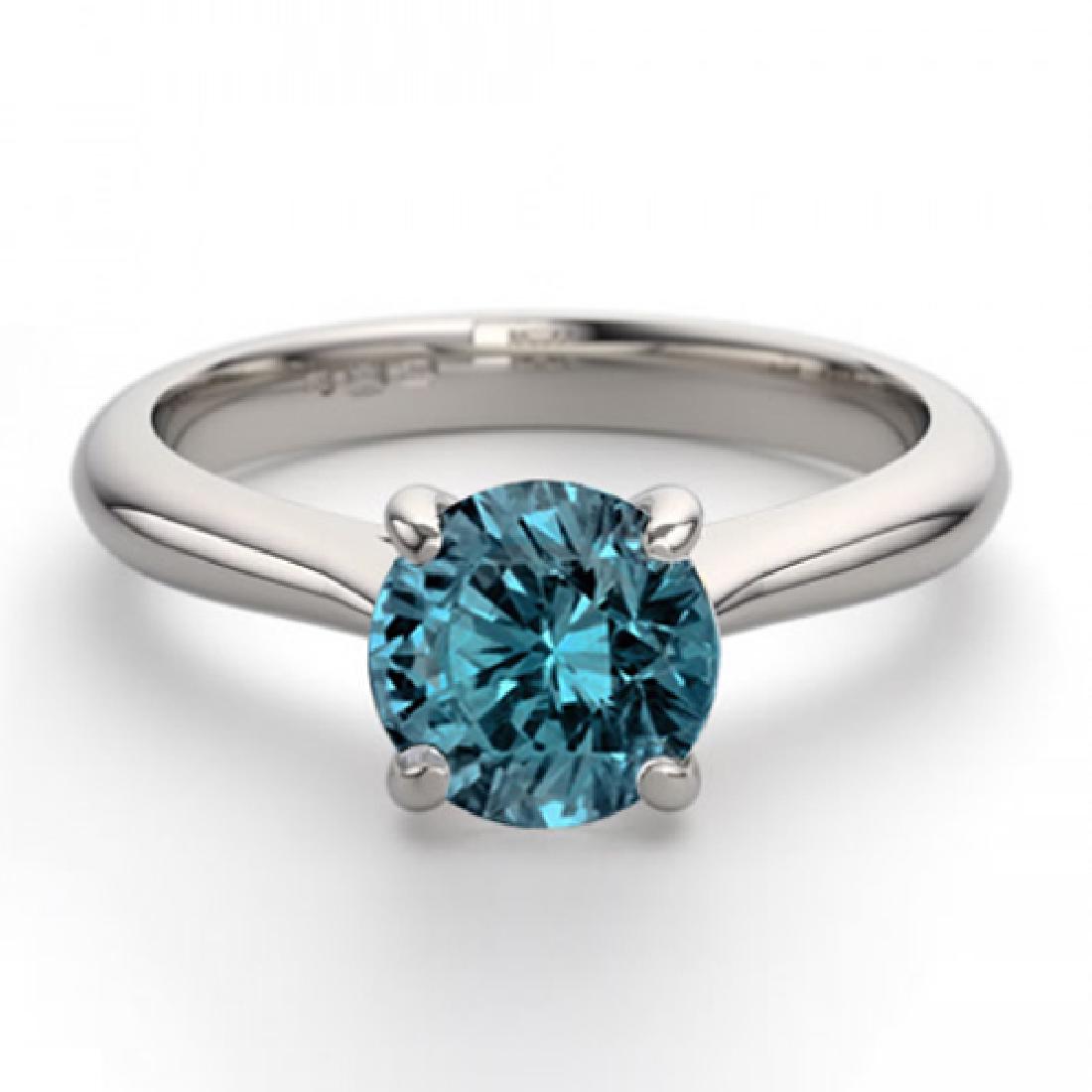 14K White Gold Jewelry 1.24 ctw Blue Diamond Solitaire: REF-203Z8F ---- WJ13237 ----- Manufacturer's Suggested Retail Price: $10000.00 ----- 14K White Gold Jewelry 1.24 ctw Blue Diamond Solitaire Ring ----- Diamond: 1 Round cut @ 1.24 ctw Minimum Diamond C