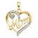 0.10 CTW Diamond Mom Mother Heart Pendant 10KT Yellow