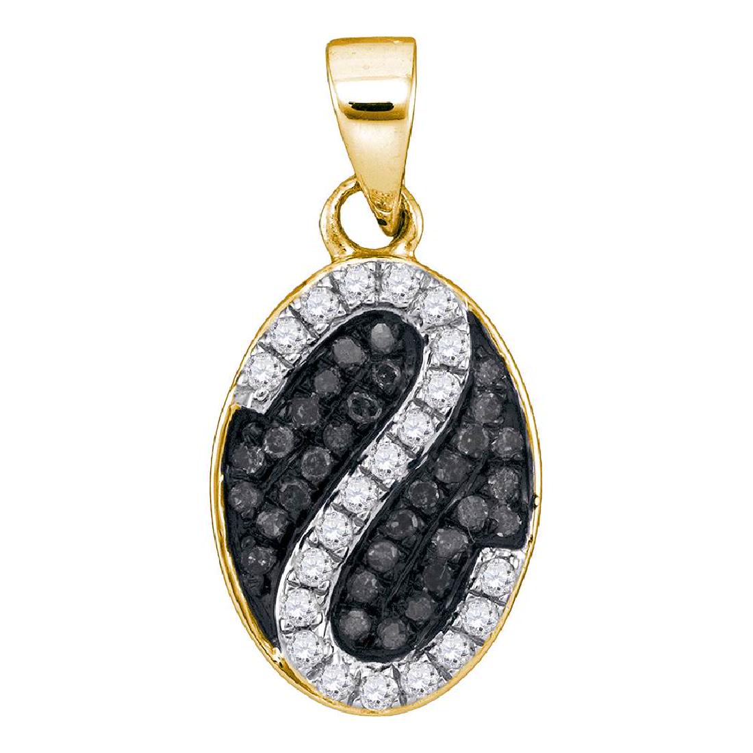 0.25 CTW Black Color Diamond Oval Cluster Pendant 10KT: REF-16Y4X- SKU: GD88815 ---- 0.25 CTW Black Color Diamond Oval Cluster Pendant 10KT Yellow Gold Manufacturer's Suggested Retail Price: $650.00 Mainstone Type: Colored Black Diamond @ 0.12ct Mainstone 