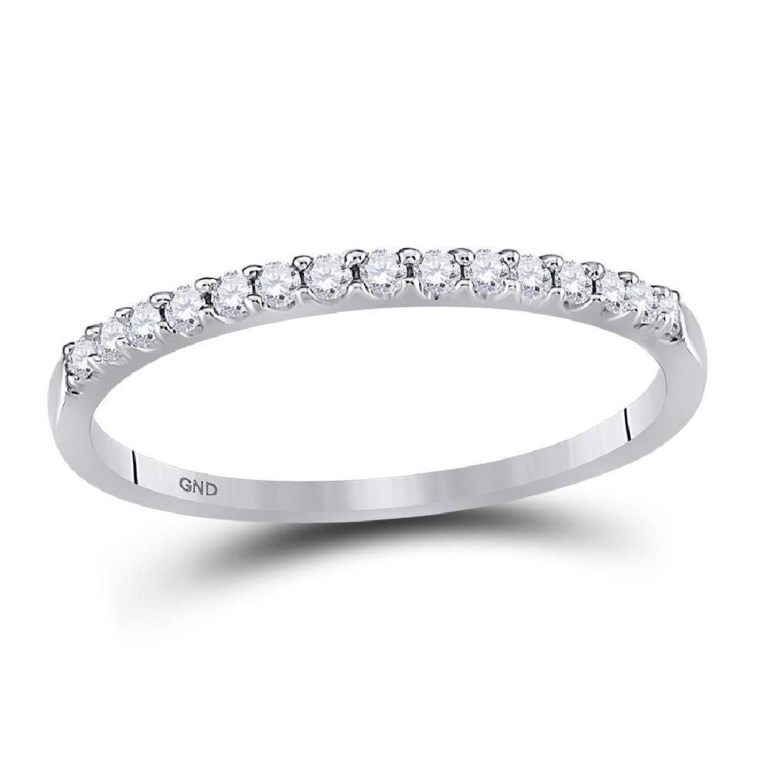 0.15 CTW Diamond Stackable Wedding Ring 14KT White Gold: REF-14M9H- SKU: GD39326 ---- 0.15 CTW Diamond Stackable Wedding Ring 14KT White Gold Manufacturer's Suggested Retail Price: $590.00 Mainstone Type: Diamond @ 0.15ct Mainstone Color: H-I Mainstone Clar