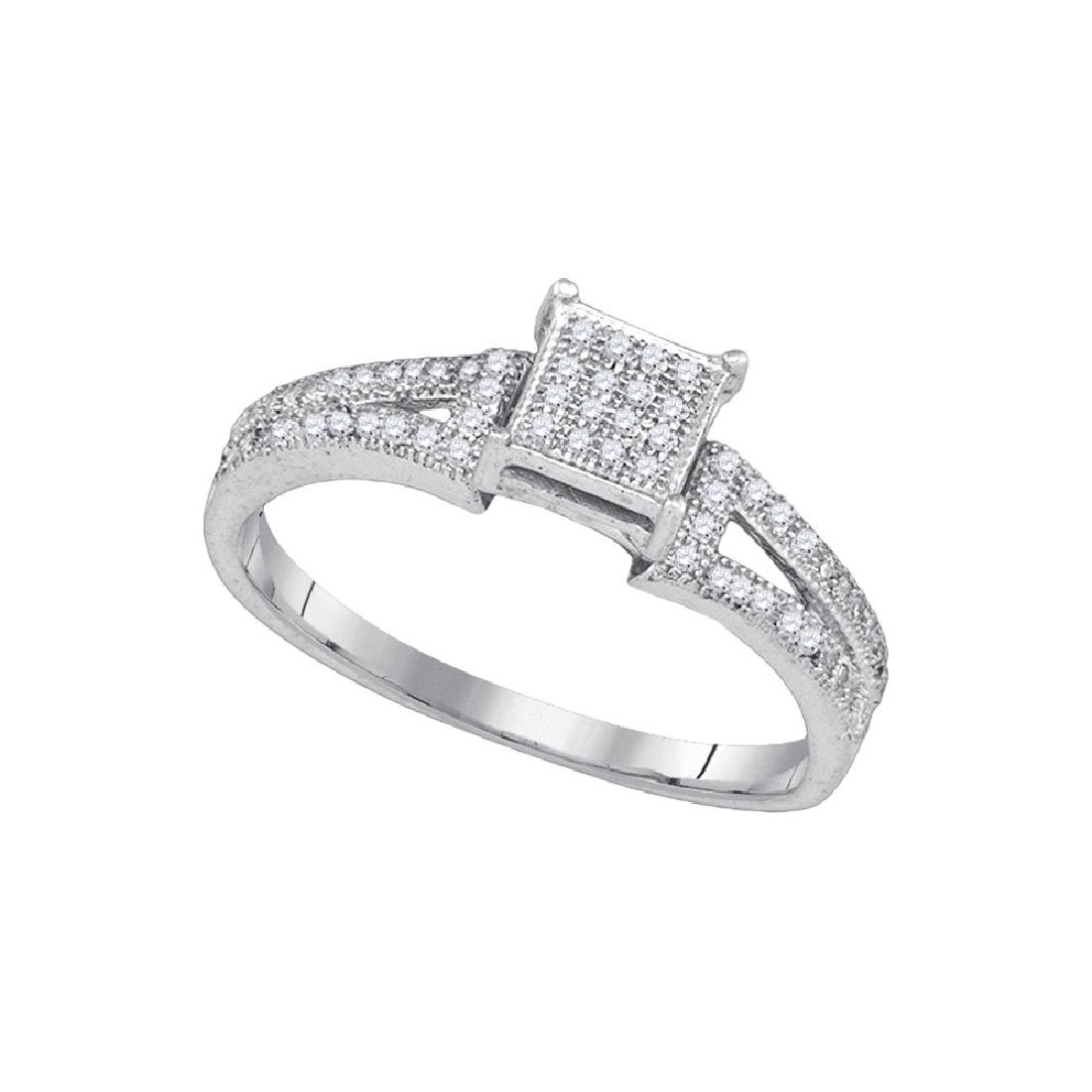 0.15 CTW Diamond Square Cluster Bridal Wedding: REF-16K4W- SKU: GD85367 ---- 0.15 CTW Diamond Square Cluster Bridal Wedding Engagement Ring 10KT White Gold Manufacturer's Suggested Retail Price: $650.00 Mainstone Type: Diamond @ 0.15ct Mainstone Co