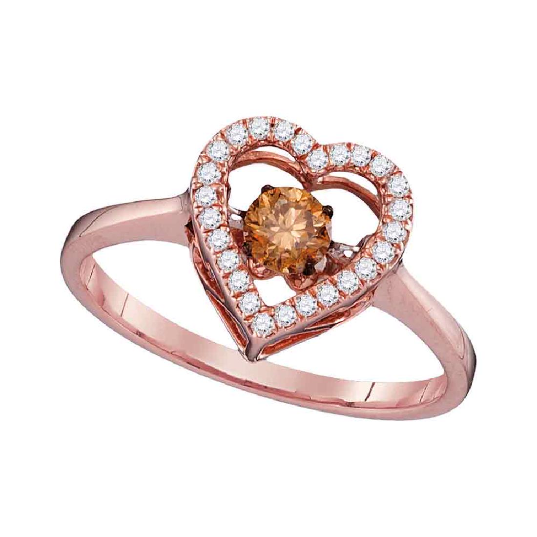0.38 CTW Cognac-brown Color Diamond Moving Twinkle: REF-44H9M- SKU: GD110220 ---- 0.38 CTW Cognac-brown Color Diamond Moving Twinkle Solitaire Ring 10KT Rose Gold Manufacturer's Suggested Retail Price: $1760.00 Mainstone Type: Colored Brown Diamond @ 0