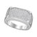 0.50 CTW Mens Diamond Rectangle Flat Cluster Ring 10KT