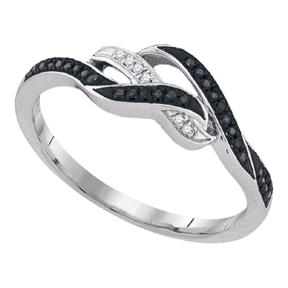 0.10 CTW Black Color Diamond Woven Ring 10KT White Gold: REF-16X4Y- SKU: GD92090 ---- 0.10 CTW Black Color Diamond Woven Ring 10KT White Gold Manufacturer's Suggested Retail Price: $650.00 Mainstone Type: Colored Black Diamond @ 0.07ct Mainstone Color: Blac