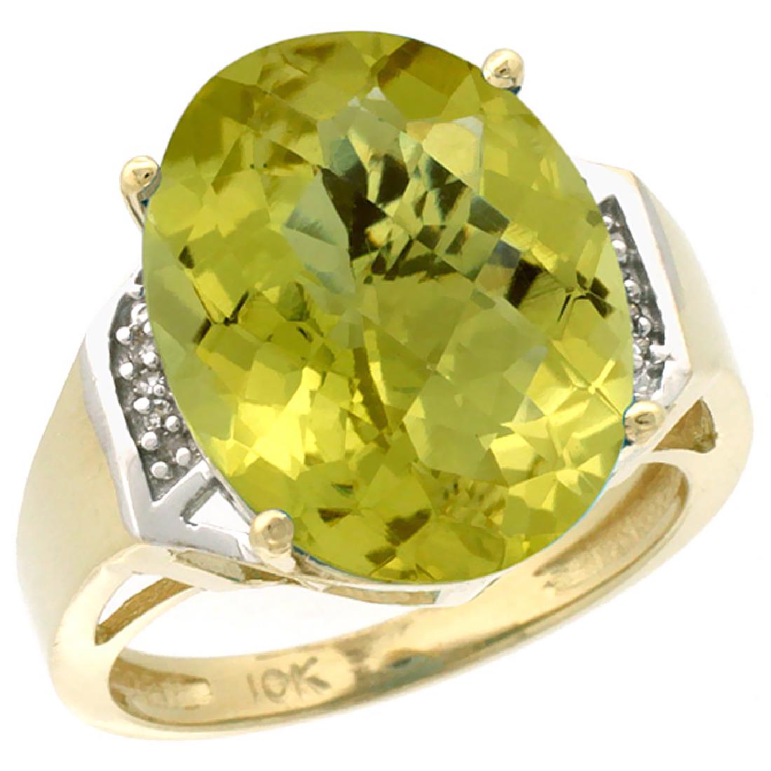 Natural 11.02 ctw Lemon-quartz & Diamond Engagement: REF-44H7W ---- SKU:SC-CY927131 ---- Manufacturer's Suggested Retail Price - $1400.00 ---- Natural 11.02 ctw Lemon-quartz & Diamond Engagement Ring 10K Yellow Gold Gemstone: Natural Oval-shape Lemon-qu