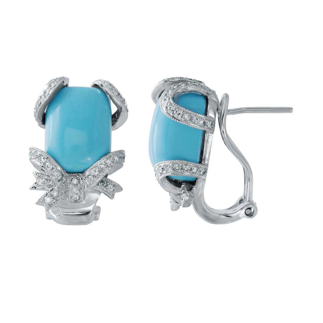 White gold turquoise earrings Outlet