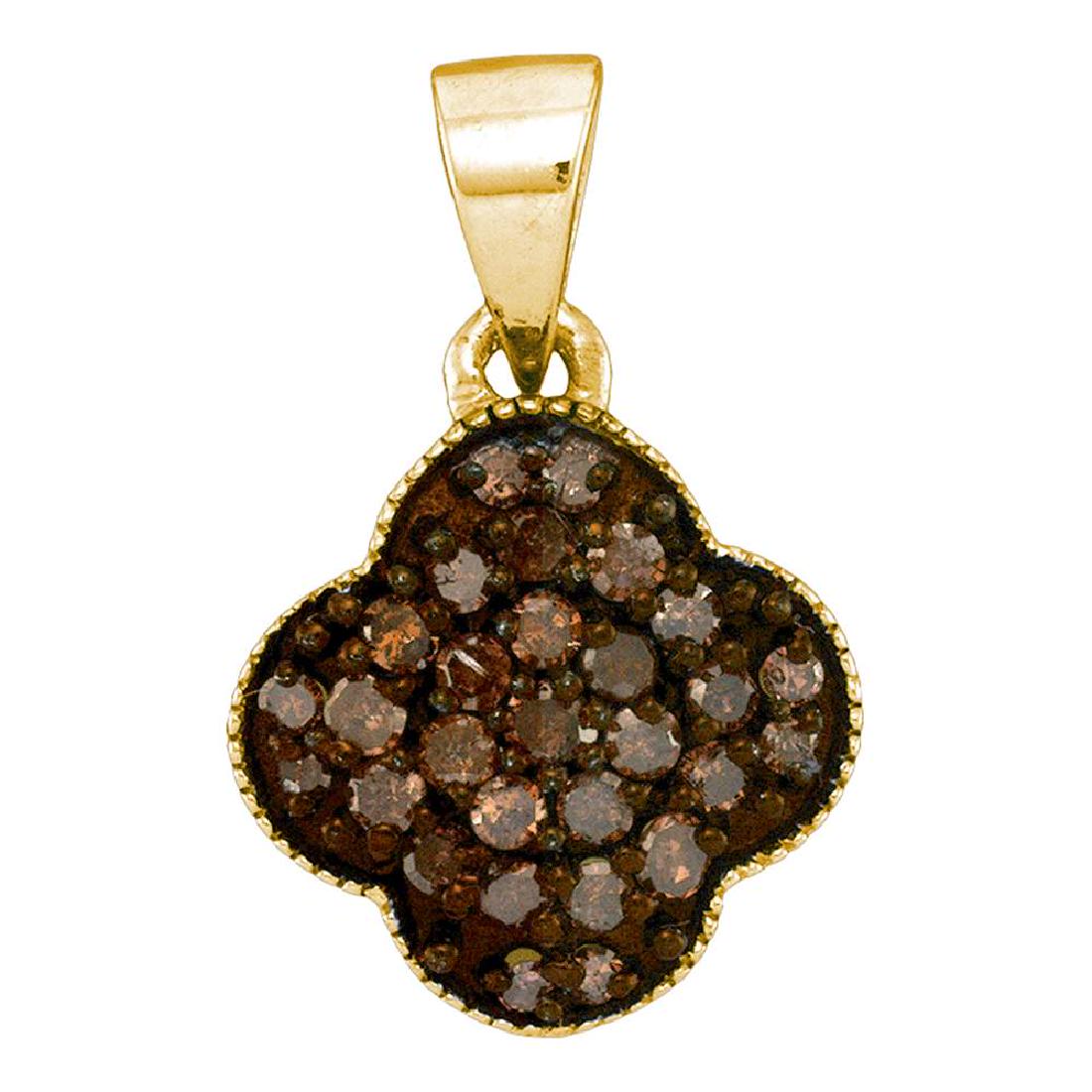 0.25 CTW Cognac-brown Color Diamond Cluster Pendant: REF-8Y9X- SKU: GD88627 ---- 0.25 CTW Cognac-brown Color Diamond Cluster Pendant 10KT Yellow Gold Manufacturer's Suggested Retail Price: $350.00 Mainstone Type: Colored Brown Diamond @ 0.25ct Mainstone