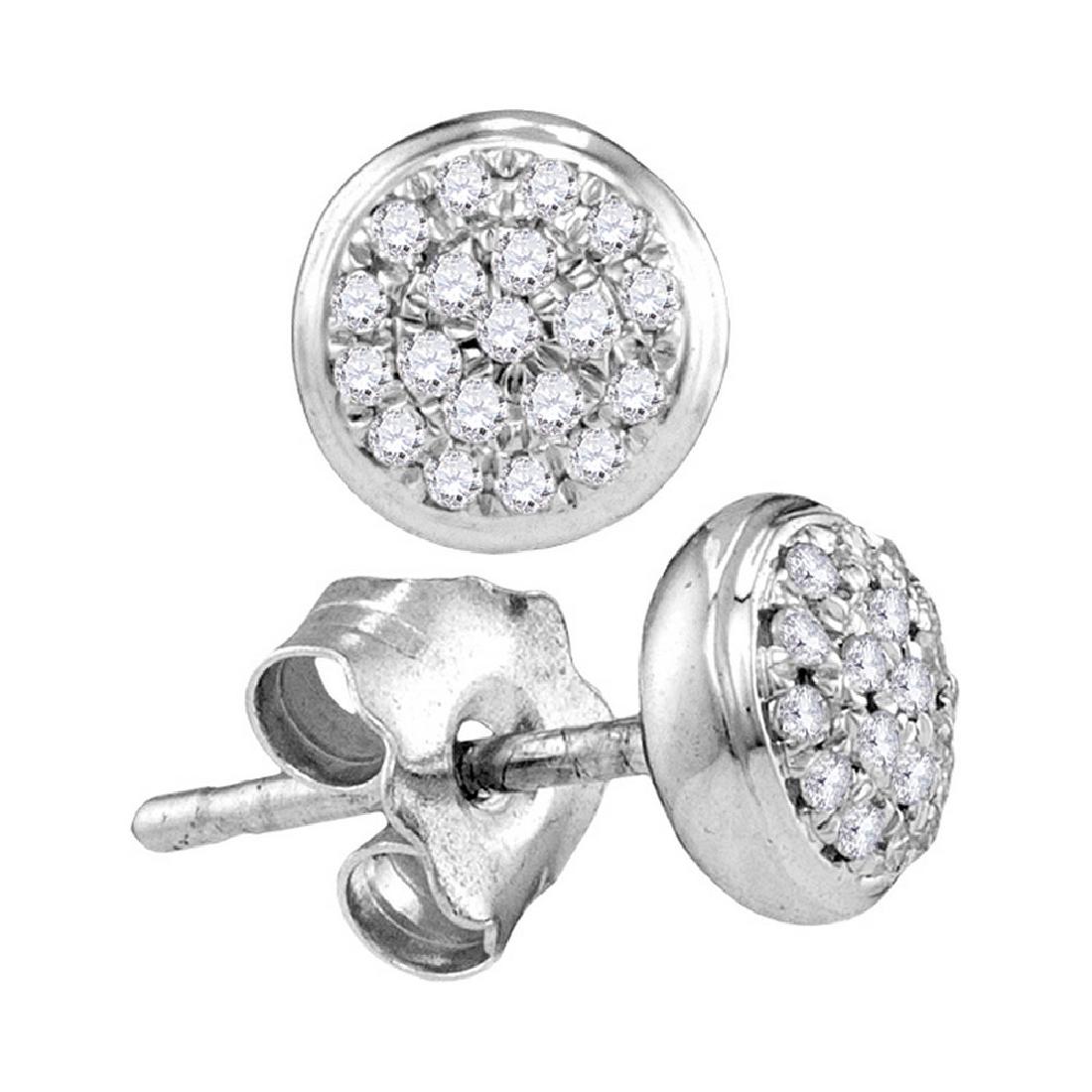 0.09 CTW Diamond Cluster Screwback Earrings 10KT White: REF-11Y2X- SKU: GD108286 ---- 0.09 CTW Diamond Cluster Screwback Earrings 10KT White Gold Manufacturer's Suggested Retail Price: $440.00 Mainstone Type: Diamond @ 0.09ct Mainstone Color: J-K Mainstone