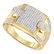 0.45 CTW Mens Pave-set Diamond Square Cluster Ring 10KT