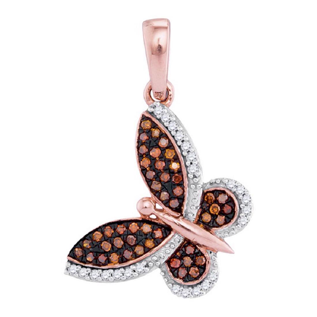0.20 CTW Red Color Diamond Butterfly Bug Pendant 10KT: REF-22N4F- SKU: GD98502 ---- 0.20 CTW Red Color Diamond Butterfly Bug Pendant 10KT Rose Gold Manufacturer's Suggested Retail Price: $880.00 Mainstone Type: Colored Red Diamond @ 0.13ct Mainstone Color