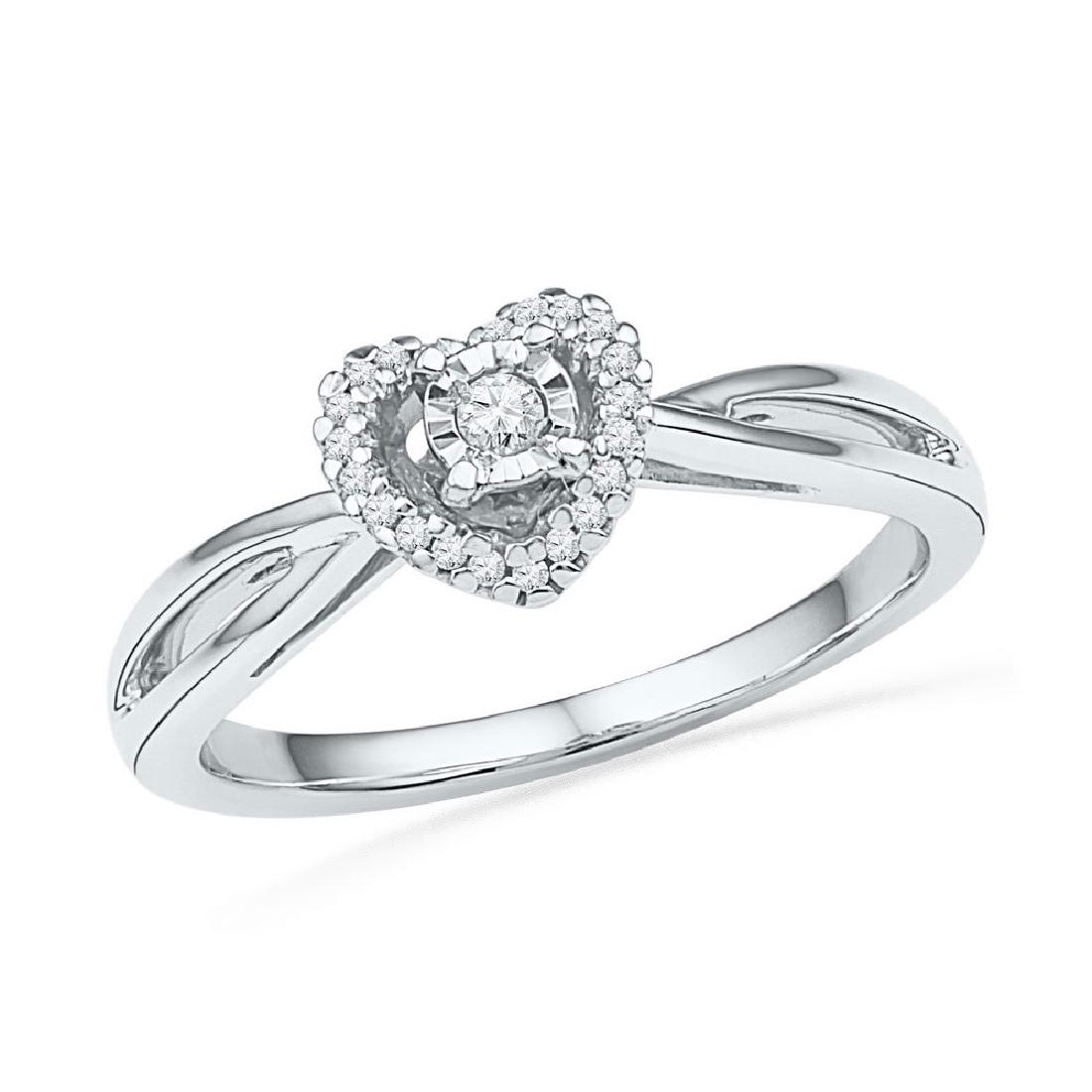 0.13 CTW Diamond Heart Love Solitaire Ring 10KT White: REF-19Y4X- SKU: GD101894 ---- 0.13 CTW Diamond Heart Love Solitaire Ring 10KT White Gold Manufacturer's Suggested Retail Price: $760.00 Mainstone Type: Diamond @ 0.13ct Mainstone Color: J-K Mainstone 