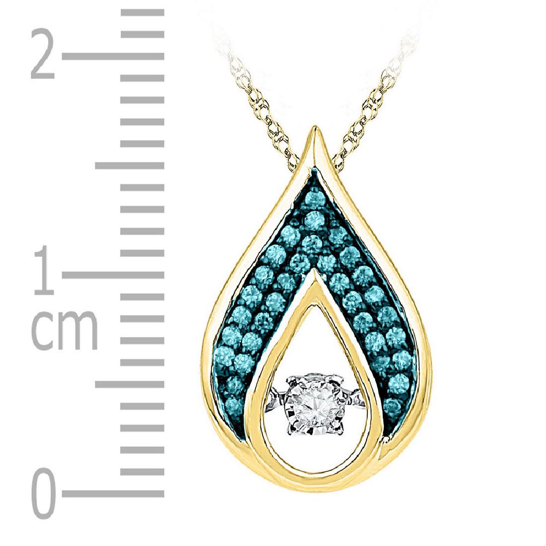 0.20 CTW Diamond Solitaire Teardrop Moving Pendant 10KT: REF-22M4H- SKU: GD107001 ---- 0.20 CTW Diamond Solitaire Teardrop Moving Pendant 10KT Yellow Gold Manufacturer's Suggested Retail Price: $880.00 Mainstone Type: Colored Blue Diamond @ 0.16ct Mainstone