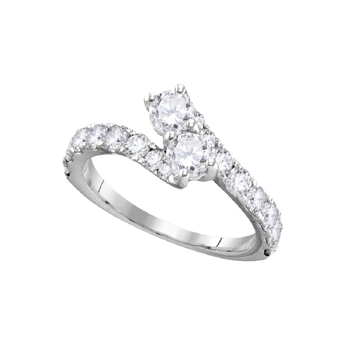 1.46 CTW Diamond 2-stone Bridal Wedding Engagement Ring: REF-187Y4X- SKU: GD111797 ---- 1.46 CTW Diamond 2-stone Bridal Wedding Engagement Ring 14KT White Gold Manufacturer's Suggested Retail Price: $7350.00 Mainstone Type: Diamond @ 0.66ct Mainstone Color:
