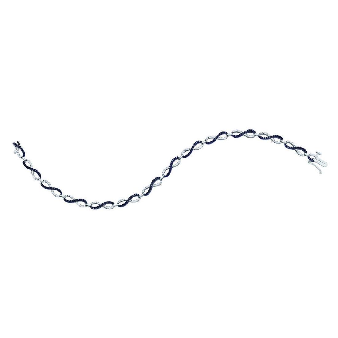 1 CTW Black Color Diamond Infinity Link Bracelet 10KT: REF-82Y4X- SKU: GD65080 ---- 1 CTW Black Color Diamond Infinity Link Bracelet 10KT White Gold Manufacturer's Suggested Retail Price: $3230.00 Mainstone Type: Colored Black Diamond @ 0.60ct Mainstone C