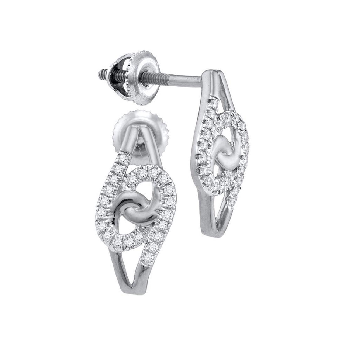 0.12 CTW Diamond Swirl Screwback Earrings 10KT White: REF-14X9Y- SKU: GD108304 ---- 0.12 CTW Diamond Swirl Screwback Earrings 10KT White Gold Manufacturer's Suggested Retail Price: $590.00 Mainstone Type: Diamond @ 0.12ct Mainstone Color: J-K Mainstone C