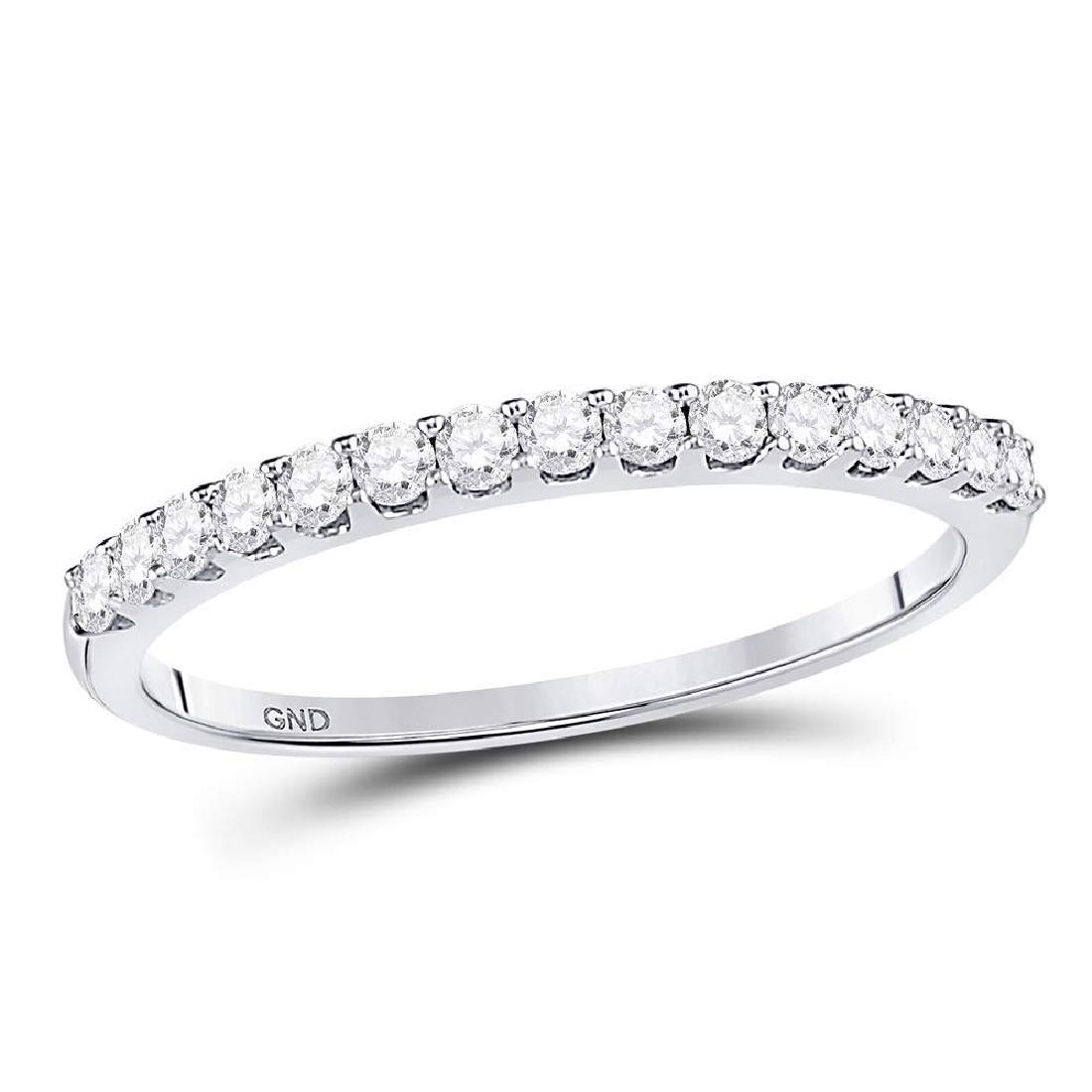 0.26 CTW Pave-set Diamond Single Row Wedding Ring 14KT: REF-22K4W- SKU: GD92243 ---- 0.26 CTW Pave-set Diamond Single Row Wedding Ring 14KT White Gold Manufacturer's Suggested Retail Price: $880.00 Mainstone Type: Diamond @ 0.26ct Mainstone Color: H-I Main
