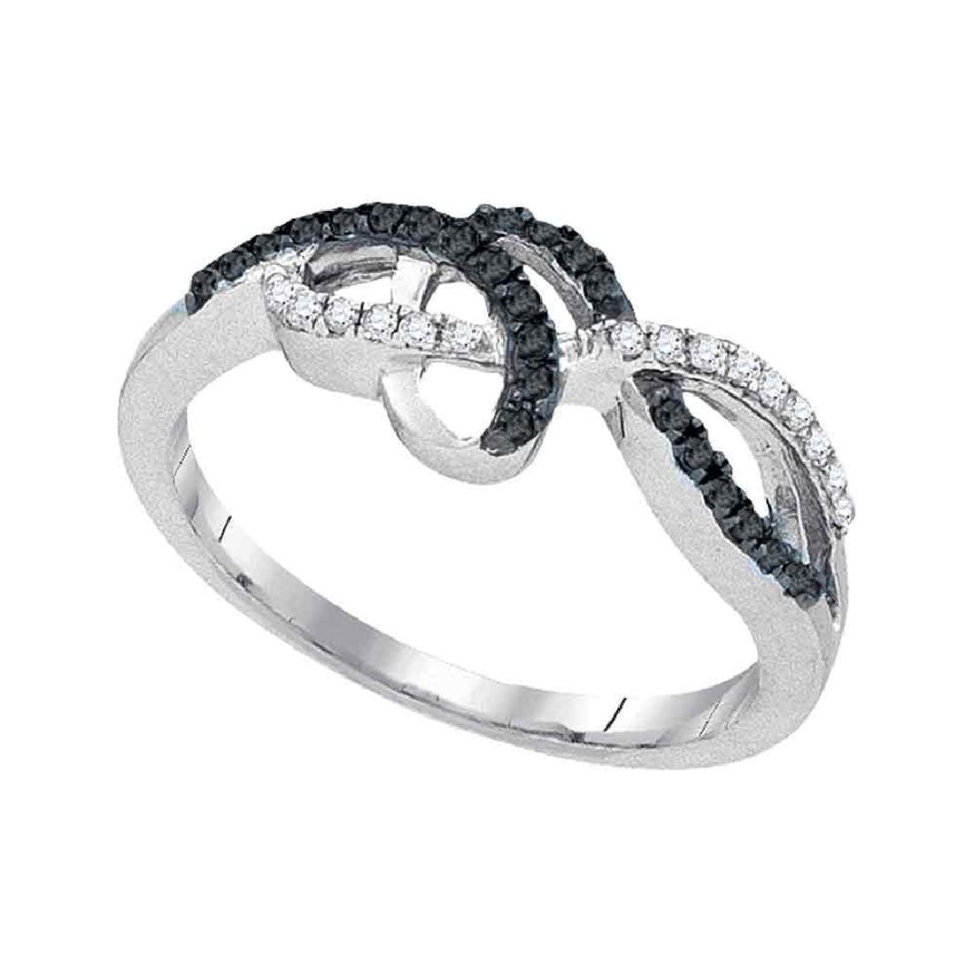 0.20 CTW Black Color Diamond Woven Strand Ring 10KT: REF-14W9K- SKU: GD94610 ---- 0.20 CTW Black Color Diamond Woven Strand Ring 10KT White Gold Manufacturer's Suggested Retail Price: $590.00 Mainstone Type: Colored Black Diamond @ 0.11ct Mainstone Colo