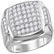 2.65 CTW Mens Diamond Square Symmetrical Cluster Ring
