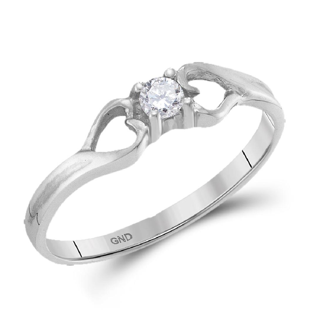 0.10 CTW Diamond Solitaire Heart Promise Bridal Ring: REF-13W4K- SKU: GD20778 ---- 0.10 CTW Diamond Solitaire Heart Promise Bridal Ring 10KT White Gold Manufacturer's Suggested Retail Price: $530.00 Mainstone Type: Diamond @ 0.10ct Mainstone Color: J-K M