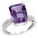 Natural 5.42 ctw amethyst & Diamond Engagement Ring 14K
