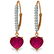 Genuine 3.2 ctw Ruby & Diamond Earrings Jewelry 14KT
