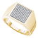 0.35 CTW Mens Pave-set Diamond Square Cluster Ring 10KT