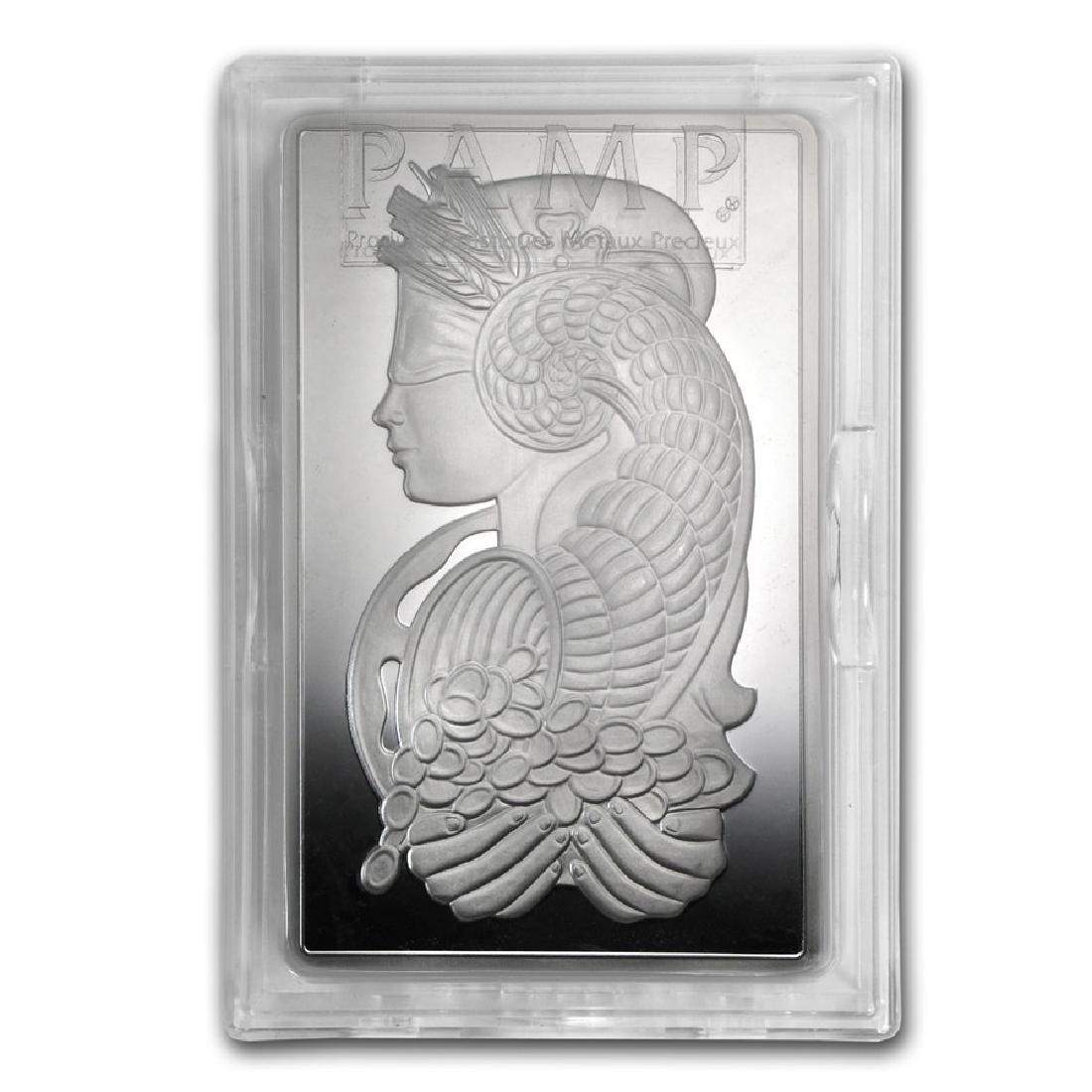 Genuine 10 oz 0.999 Fine Silver Bar - PAMP Suisse: SKU: 65699 - One piece Genuine 10 oz 0.999 Fine Silver Bar - PAMP Suisse Fortuna
