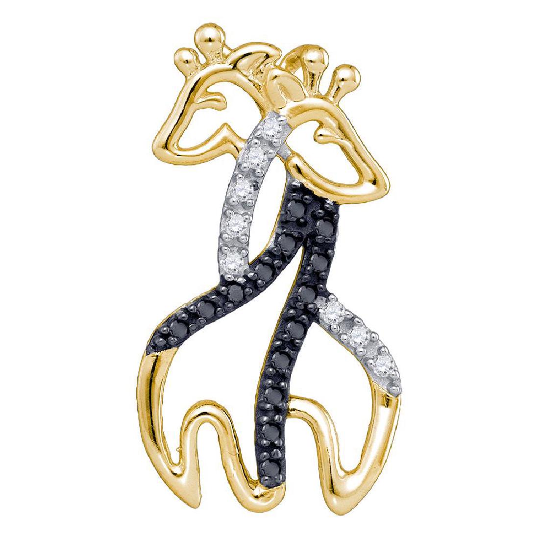 0.10 CTW Black Color Diamond Giraffe Animal Pendant: REF-8W9K- SKU: GD81789 ---- 0.10 CTW Black Color Diamond Giraffe Animal Pendant 10KT Yellow Gold Manufacturer's Suggested Retail Price: $350.00 Mainstone Type: Colored Black Diamond @ 0.06ct Mainstone