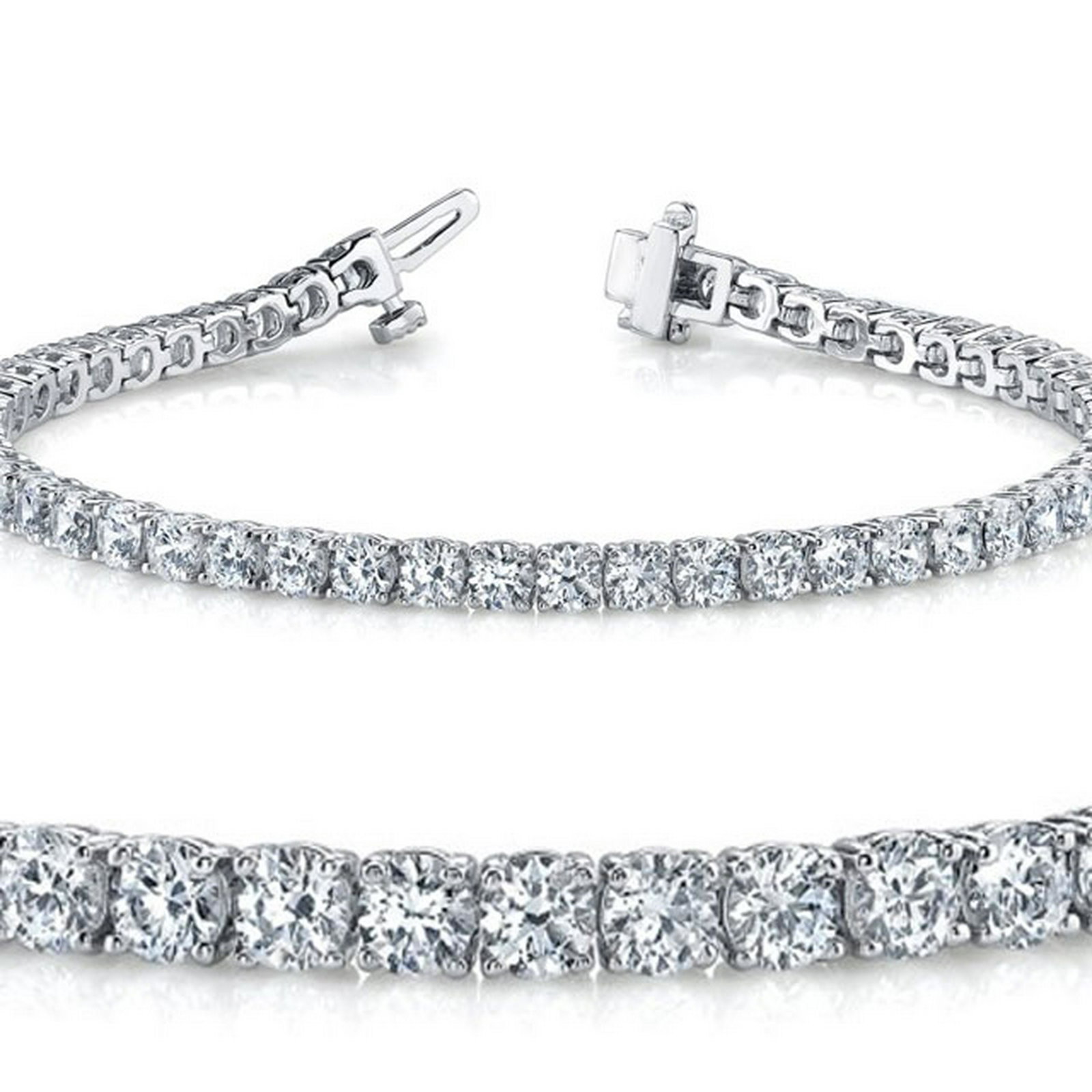 Natural 4.04ct VS-SI Diamond Tennis Bracelet 14K White: REF-300R5W ---- Natural 4.04ct VS-SI Diamond Tennis Bracelet 14K White Gold ---- Manufacturer's Suggested Retail Price: $11250 Total Diamond Weight: 4.04 carats Diamond Count: 57 Round Diamond Diamond