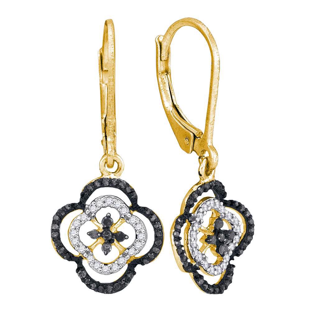 0.35 CTW Black Color Diamond Leverback Dangle Earrings: REF-24F2N- SKU: GD89137 ---- 0.35 CTW Black Color Diamond Leverback Dangle Earrings 10KT Yellow Gold Manufacturer's Suggested Retail Price: $940.00 Mainstone Type: Colored Black Diamond @ 0.22ct Mains