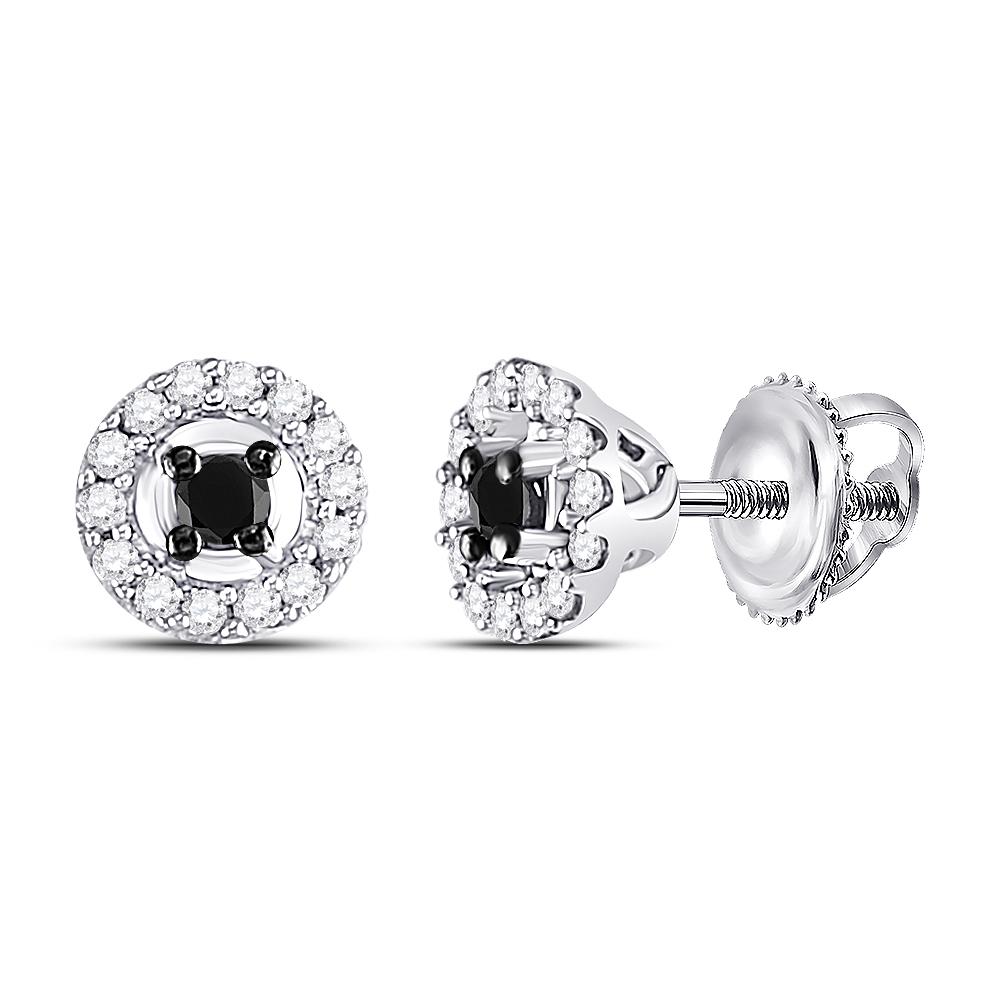 0.20 CTW Black Color Diamond Stud Screwback Earrings: REF-12X8Y- SKU: GD83404 ---- 0.20 CTW Black Color Diamond Stud Screwback Earrings 10KT White Gold Manufacturer's Suggested Retail Price: $500.00 Mainstone Type: Colored Black Diamond @ 0.14ct Mainston