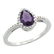 Natural 1.53 ctw amethyst & Diamond Engagement Ring 14K