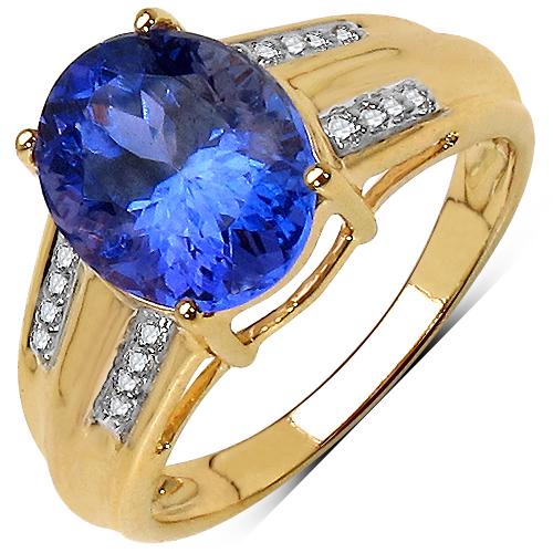2.68 CTW Tanzanite & Diamond Ring 10K Yellow Gold -: REF-128W4F ---- 2.68 CTW Tanzanite & Diamond Ring 10K Yellow Gold Manufacturer's Suggested Retail Price: $ 4500.00 Metal Type: 10K Yellow Gold Setting: Prong Item: Ring Finish: Fine Finish 10K