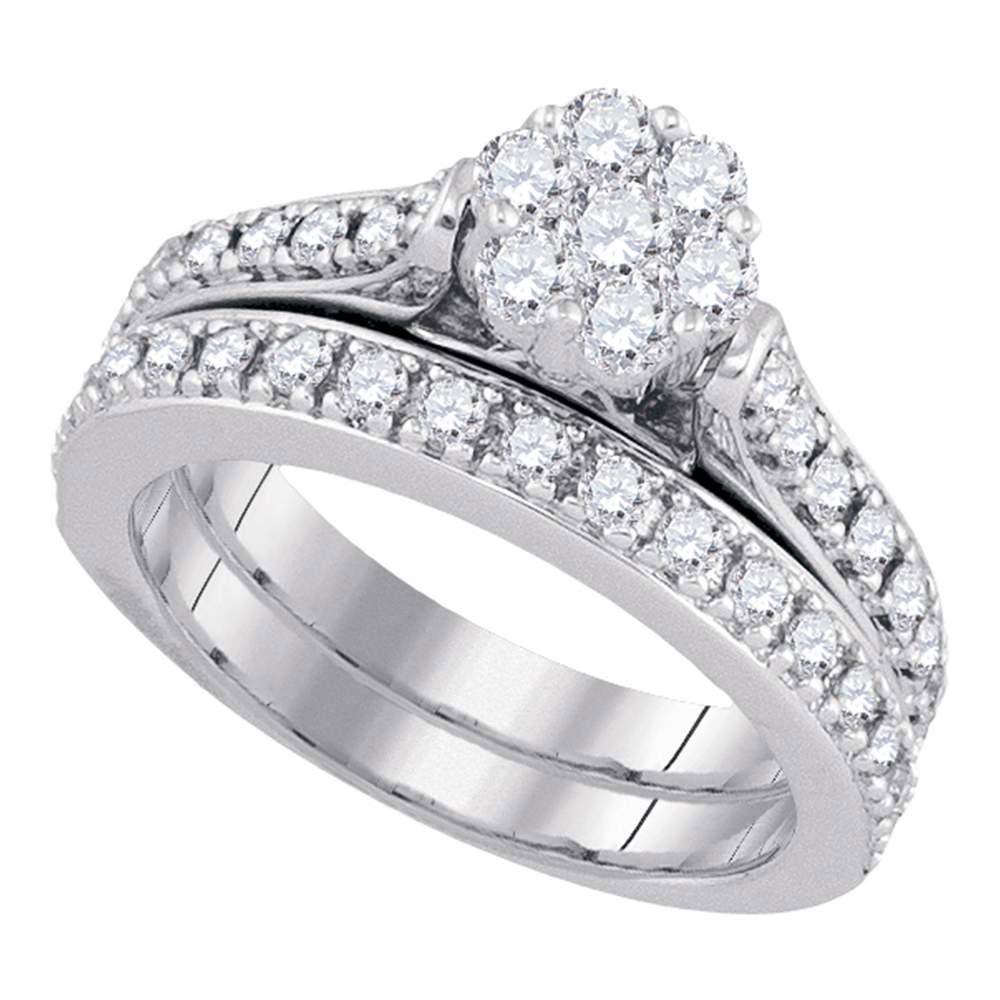 1 CTW Diamond Bridal Wedding Engagement Ring 14KT White: REF-134K9W- SKU: GD44554 ---- 1 CTW Diamond Bridal Wedding Engagement Ring 14KT White Gold Manufacturer's Suggested Retail Price: $5290.00 Mainstone Type: Diamond @ 0.40ct Mainstone Color: H-I Mainsto