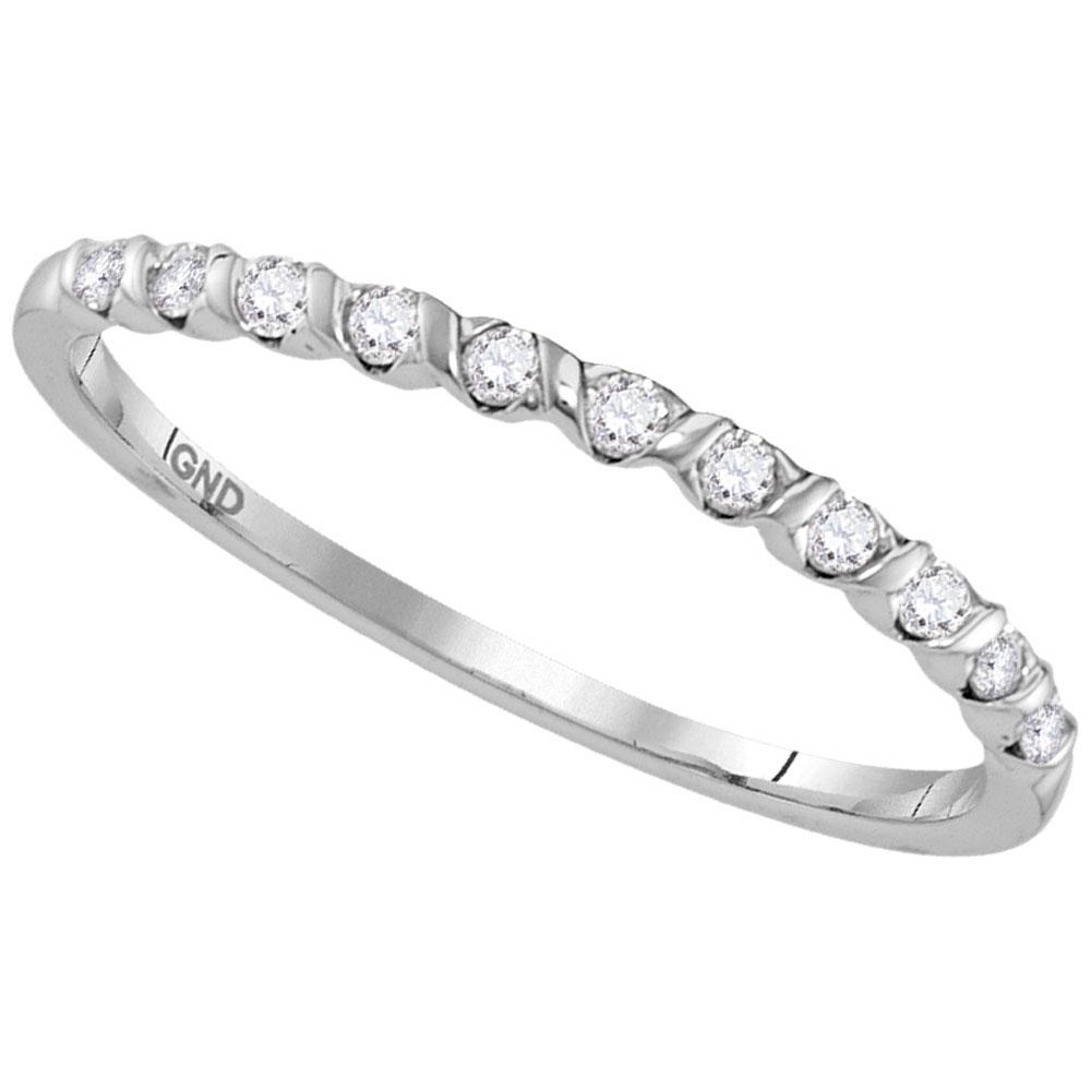 0.15 CTW Diamond Single Row Stackable Ring 10KT White: REF-13M4H- SKU: GD117025 ---- 0.15 CTW Diamond Single Row Stackable Ring 10KT White Gold Manufacturer's Suggested Retail Price: $530.00 Mainstone Type: Diamond @ 0.15ct Mainstone Color: I-J Mainstone