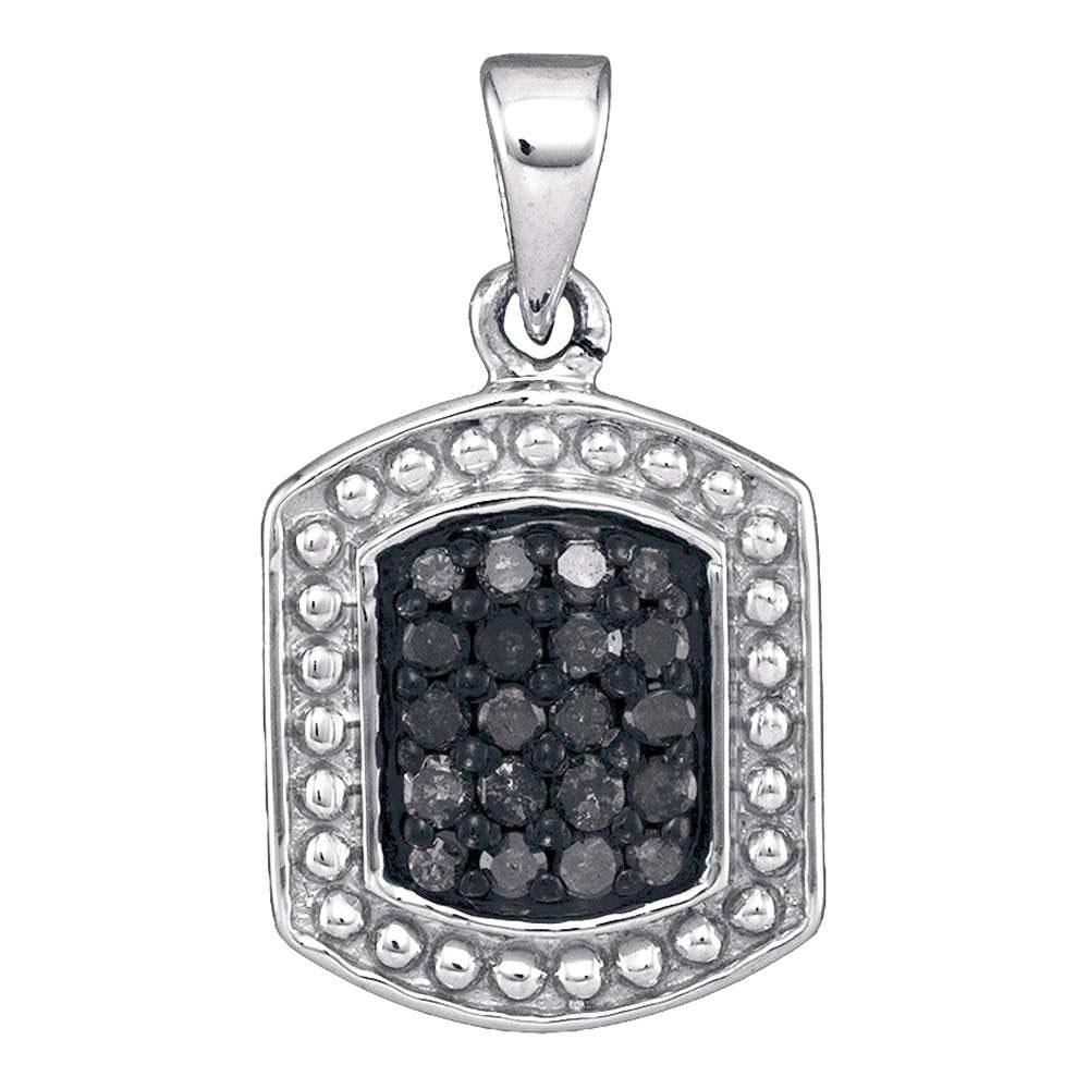 0.20 CTW Black Color Diamond Rectangle Cluster Pendant: REF-11X2Y- SKU: GD88731 ---- 0.20 CTW Black Color Diamond Rectangle Cluster Pendant 10KT White Gold Manufacturer's Suggested Retail Price: $440.00 Mainstone Type: Colored Black Diamond @ 0.20ct Mainst