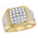 2.3 CTW Mens Diamond Square Cluster Ring 14KT Yellow