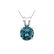 14K White Gold 1.01 ct Blue Diamond Solitaire Necklace