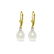 Genuine 8.1 ctw Pearl & Diamond Earrings 14KT Yellow