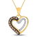0.20 TCW Brown Diamond & White Diamond Heart Pendant
