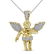Mens Diamond Polished 3D Guardian Angel Cherub Charm